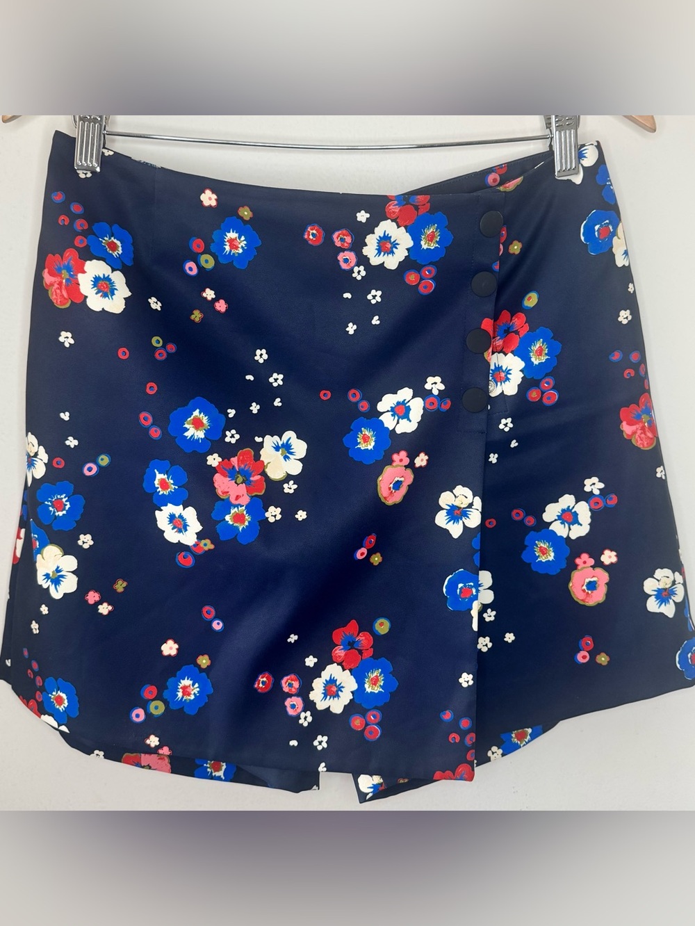 Tory Burch Sport Tech Twill Golf Skort Navy Pansy Bouquet Print Women’s Medium
